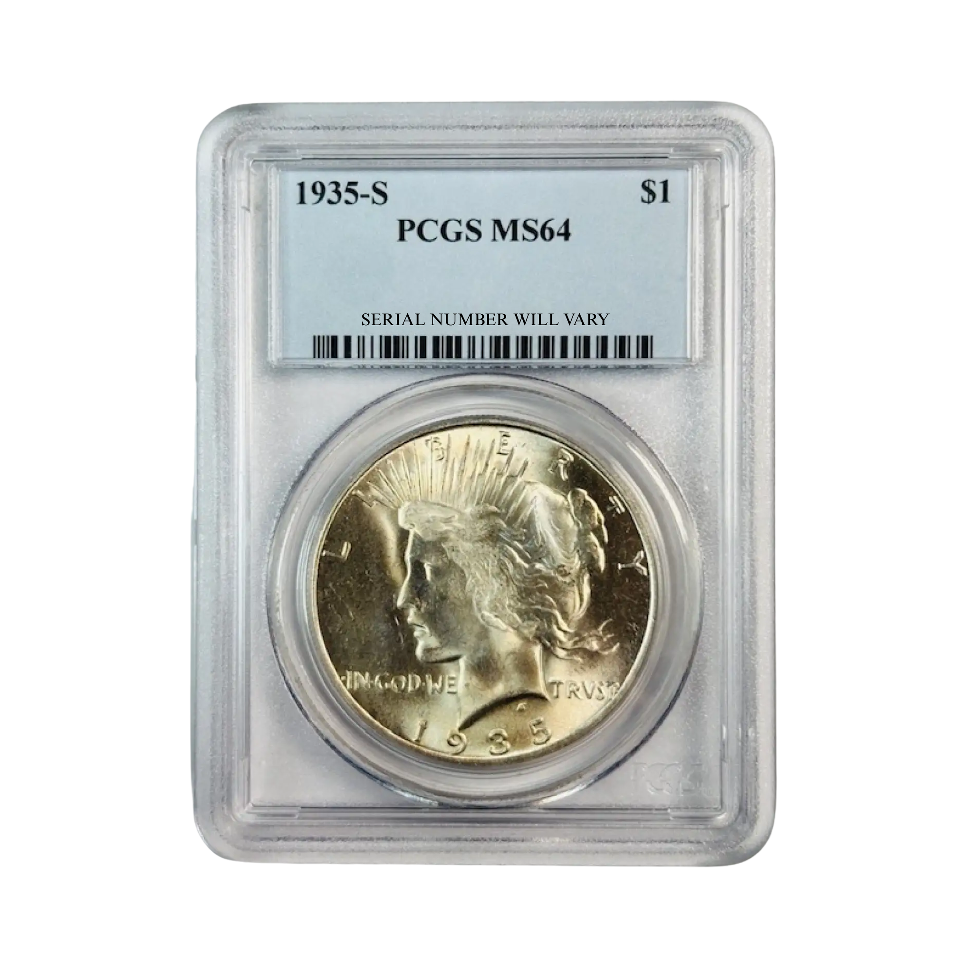1935-S Peace Silver Dollar - PCGS MS64 - CoinsTV