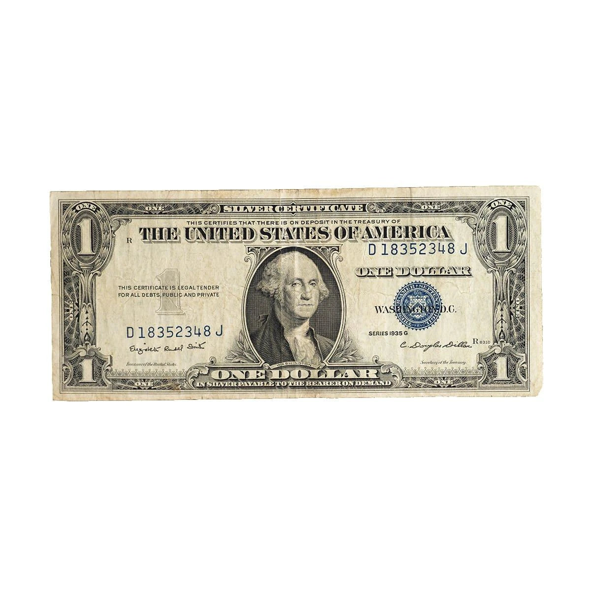 1935 $1 Silver Certificate Blue Seal Note Circulated VG - CoinsTV
