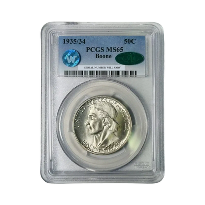 1935/34 Classic Commemorative Daniel Boone - PCGS MS65 Boone CAC Sight White