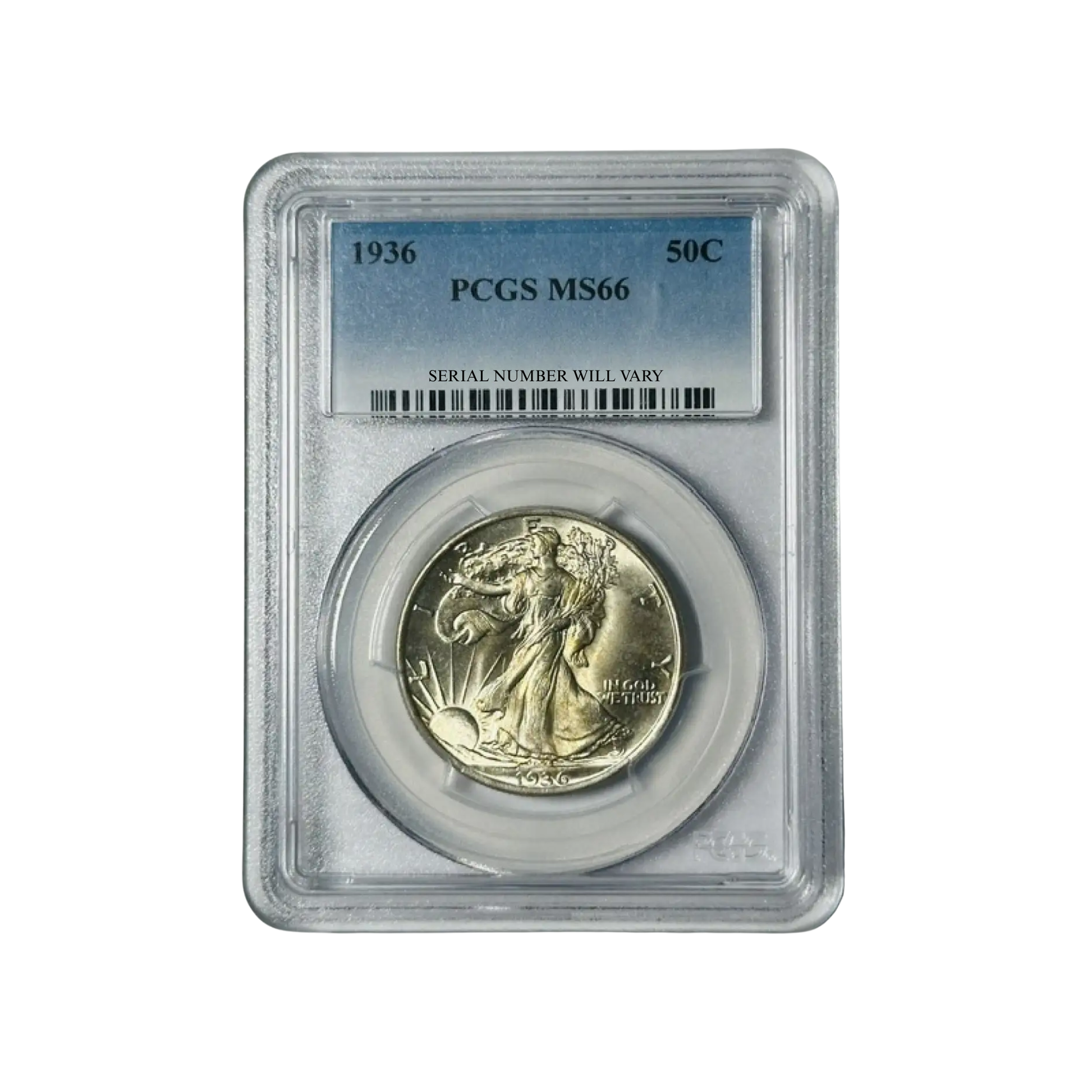 1936 Walking Liberty Silver Half Dollar - PCGS MS66 - CoinsTV