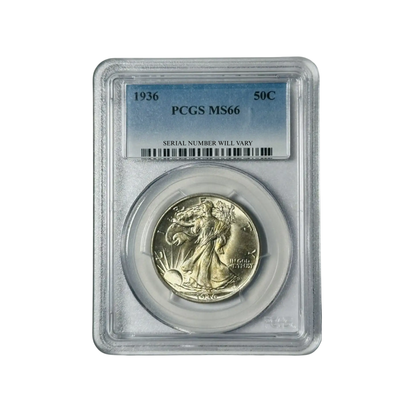 1936 Walking Liberty Silver Half Dollar - PCGS MS66 - CoinsTV