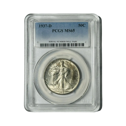 1937-D Walking Liberty Silver Half Dollar - PCGS MS65 - CoinsTV