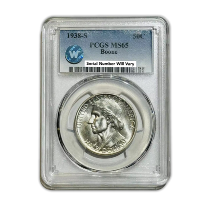 1938-S Daniel Boone Silver Half Dollar Commemorative - NGC MS65 Sight White - CoinsTV