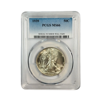 1939 Walking Liberty Half Dollar Philadelphia - PCGS MS66 - CoinsTV