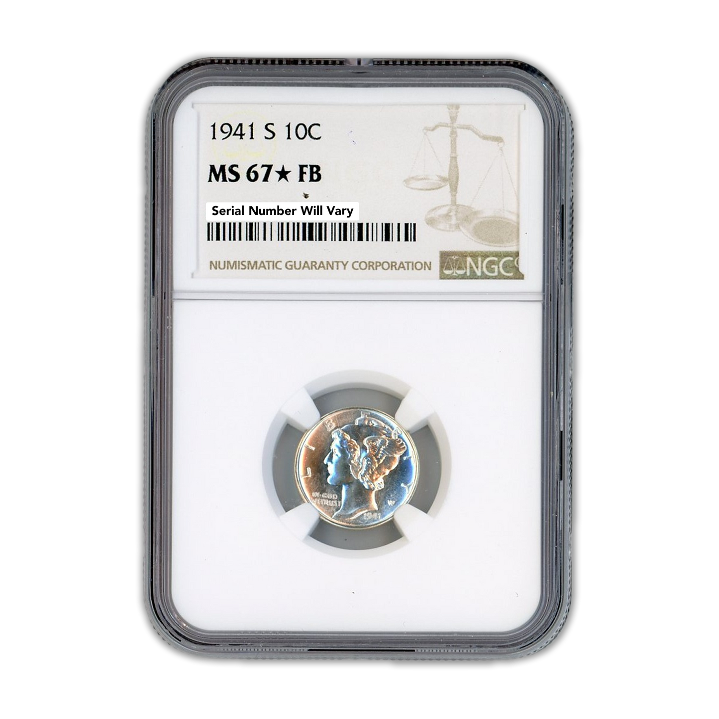 1941 S Mercury Dime - NGC MS67 Star FB - CoinsTV