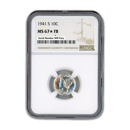 1941 S Mercury Dime - NGC MS67 Star FB - CoinsTV