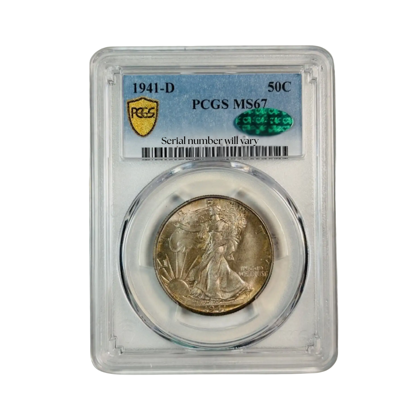 1941-D Walking Liberty Half Dollar - PCGS MS67 CAC - CoinsTV