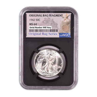 1942 Walking Liberty Silver Half Dollar - First Ever Relic Label - NGC MS64 Black Core - CoinsTV
