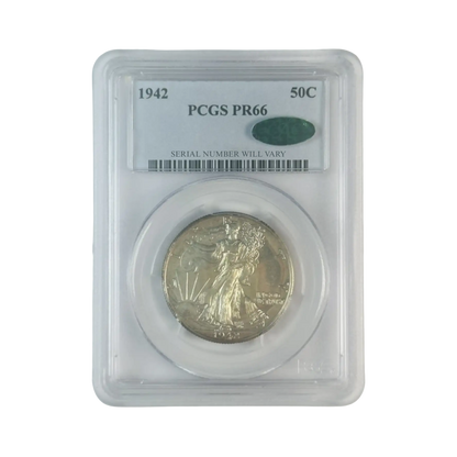 1942 Walking Liberty Silver Half Dollar - PCGS PR66 CAC - CoinsTV
