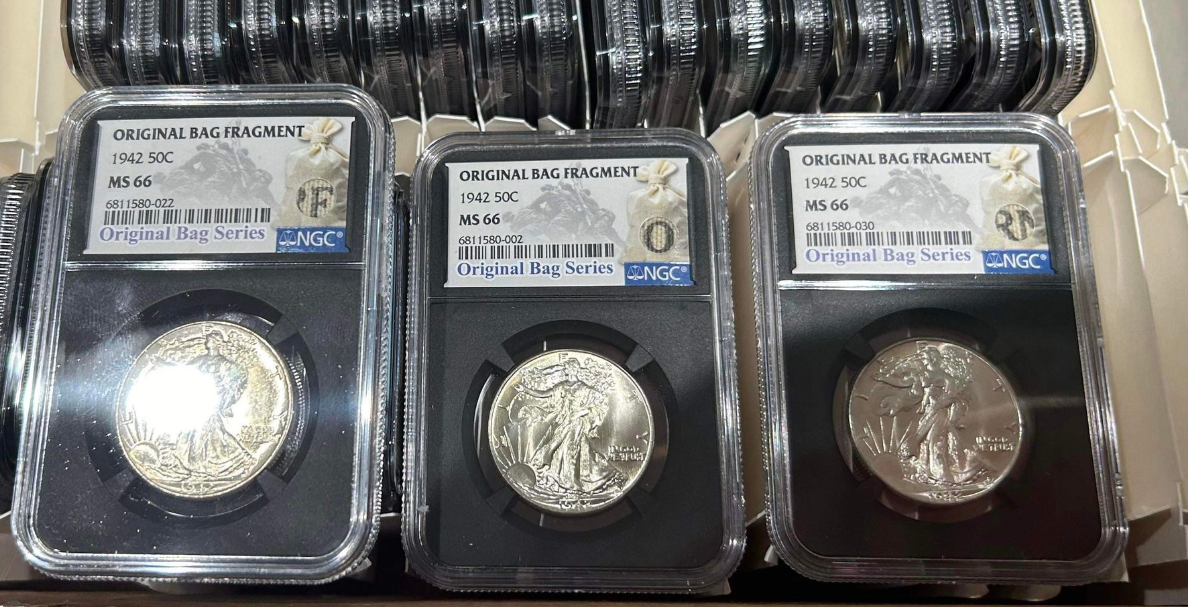 1942 Walking Liberty Silver Half Dollar - First Ever Relic Label - NGC MS66 Black Core - CoinsTV