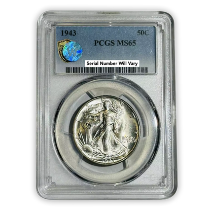 1943 P Walking Liberty Silver Half Dollar - PCGS MS65 Sight White - CoinsTV