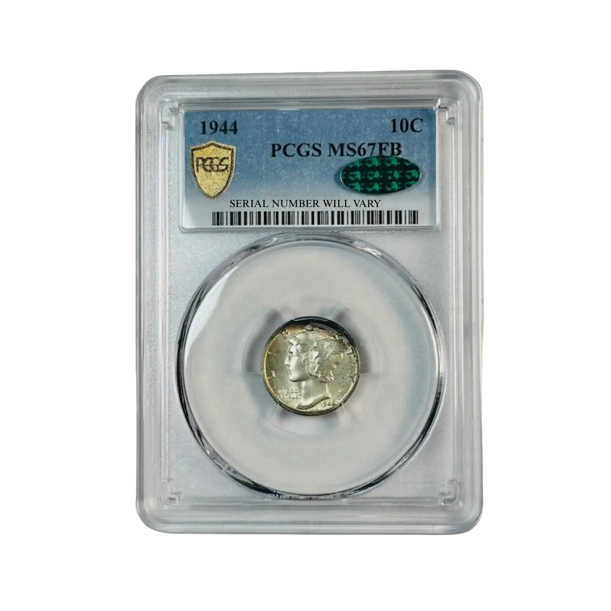 1944 Mercury Dime - PCGS MS67 FB CAC - CoinsTV