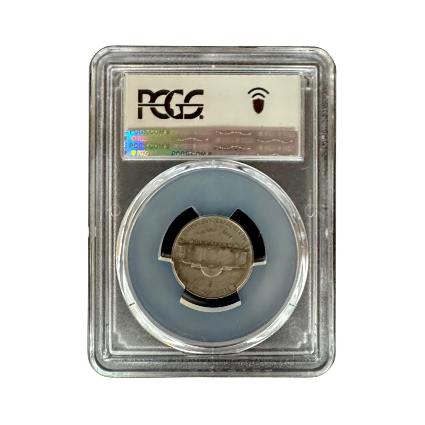1945-D U.S. Jefferson "War" Nickel Silver Coin PCGS Genuine WWI Emergency Label
