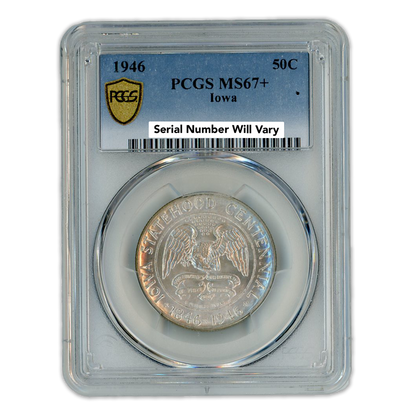 1946 Iowa Half Dollar PCGS MS67+ - CoinsTV
