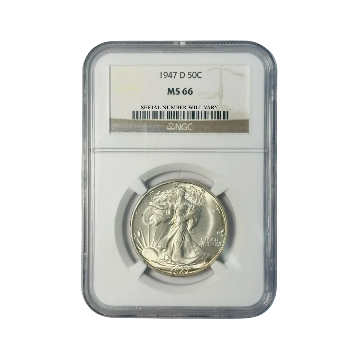 1947-D Walking Liberty Silver Half Dollar - NGC MS66