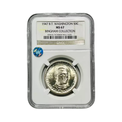 1947 Classic Commemorative Booker T. Washington Memorial - NGC MS67 Sight White