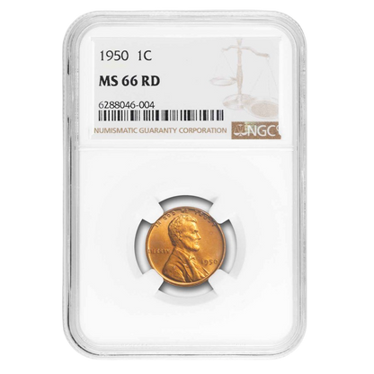 1950- Lincoln Wheat Cent - NGC MS66 RD