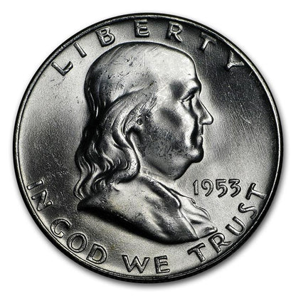 1953 Franklin 90% Silver Half Dollar Denver - Uncirculated - CoinsTV