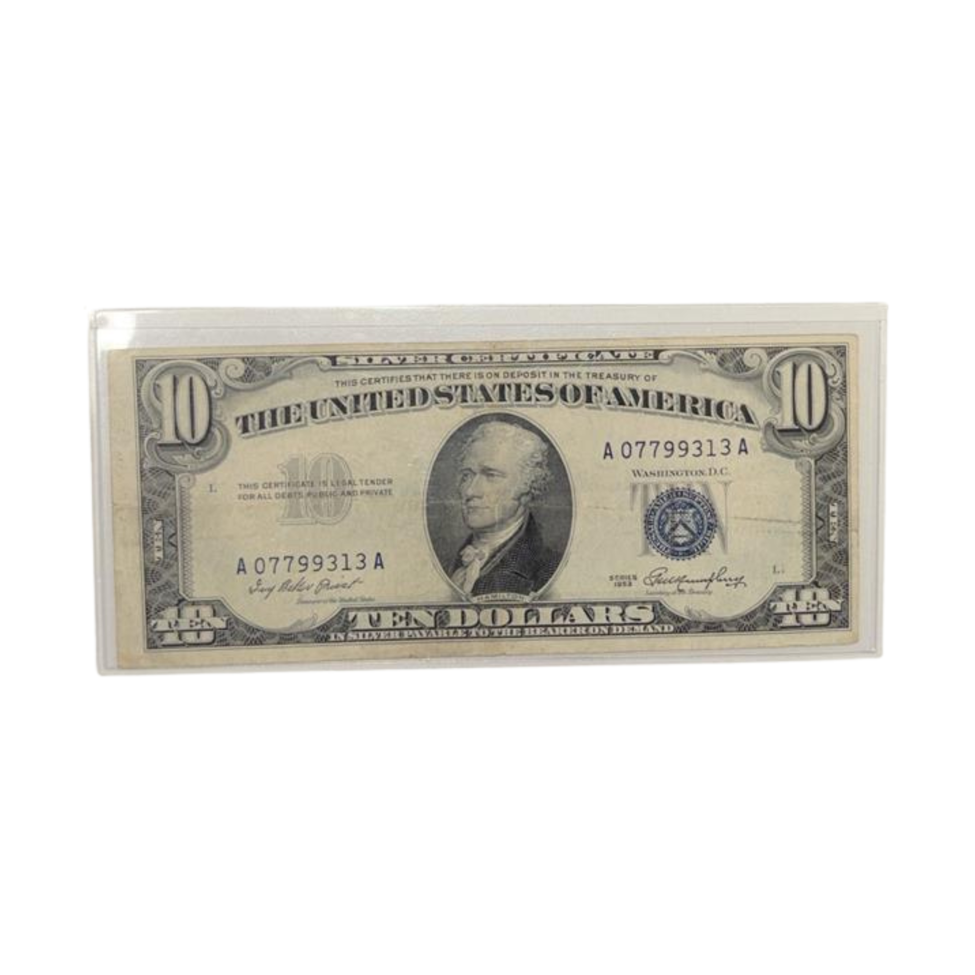 1953 $10 Silver Certificate - Blue Seal - CoinsTV