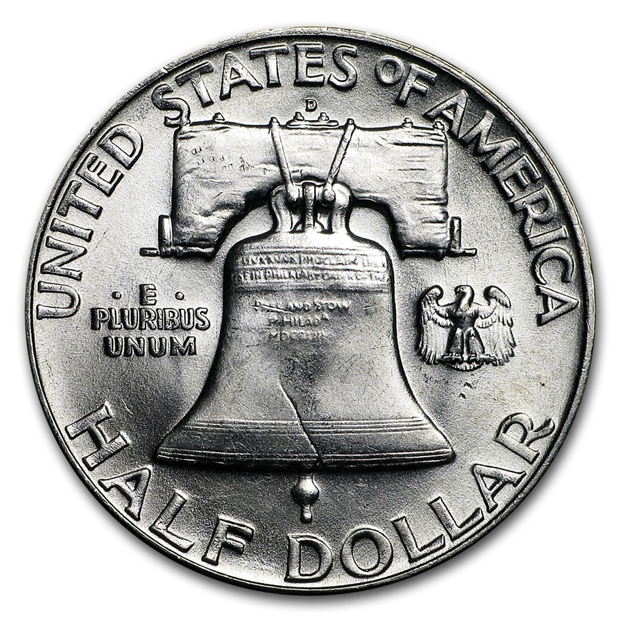 1954 Franklin 90% Silver Half Dollar Denver - Uncirculated - CoinsTV