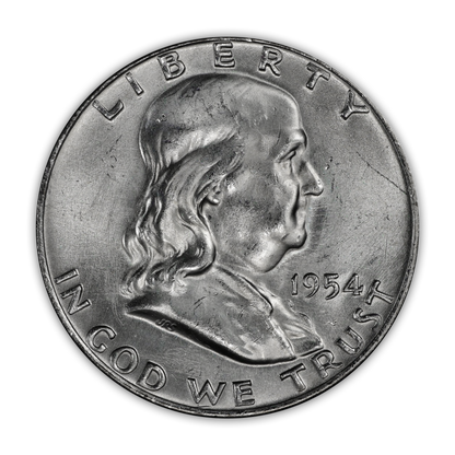 1954 Franklin 90% Silver Half Dollar San Francisco - Uncirculated