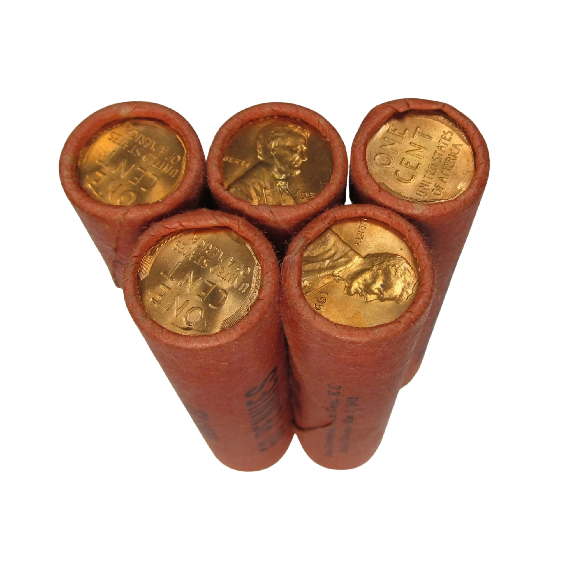 1958-P Lincoln Wheat Cent BU – Original Bank Wrapped Roll - CoinsTV