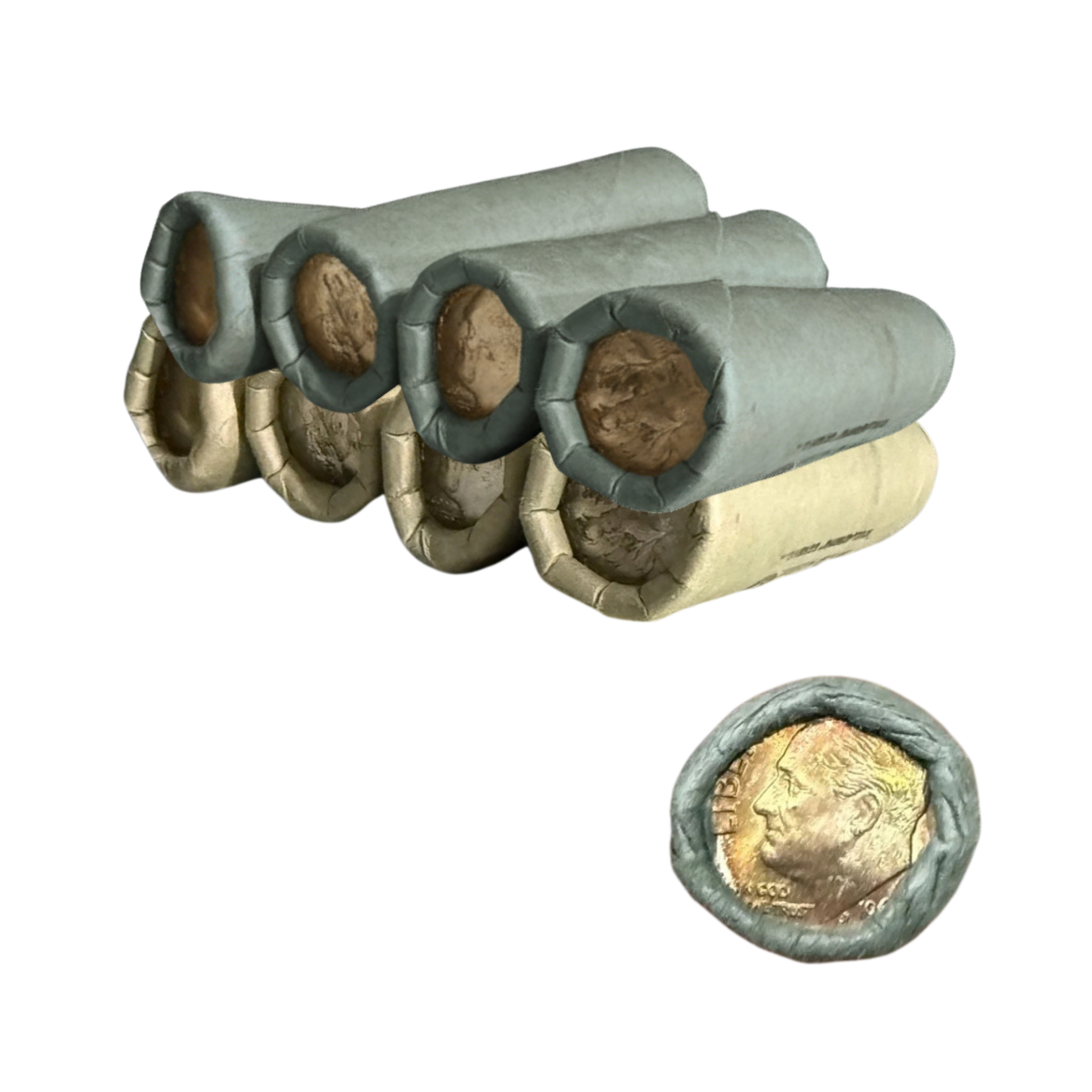 Roosevelt Dimes 90% Silver OBW Roll of 50 - CoinsTV