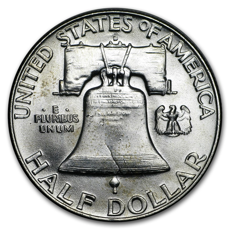 1960 Franklin 90% Silver Half Dollar Denver - Uncirculated - CoinsTV