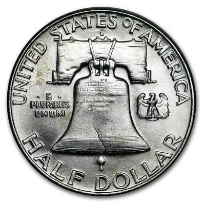 1960 Franklin 90% Silver Half Dollar Denver - Uncirculated - CoinsTV