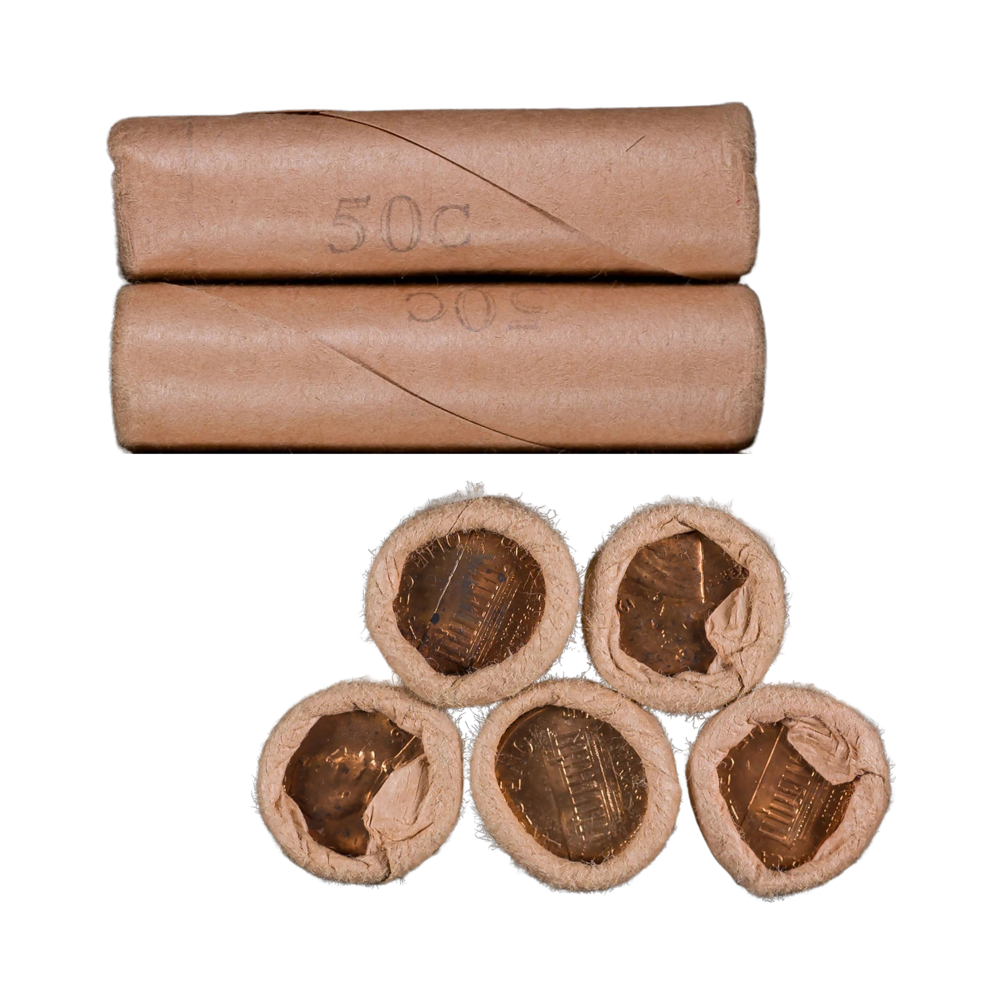 1960-P Lincoln Cent Uncirculated - Original Bank-Wrapped Roll - CoinsTV