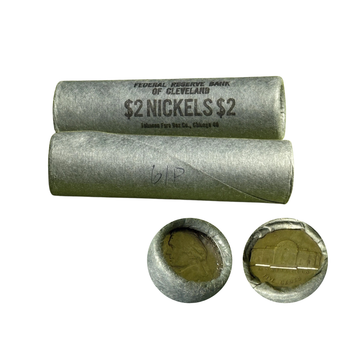 1961-P Jefferson Nickel Uncirculated - Original Bank-Wrapped Roll - CoinsTV