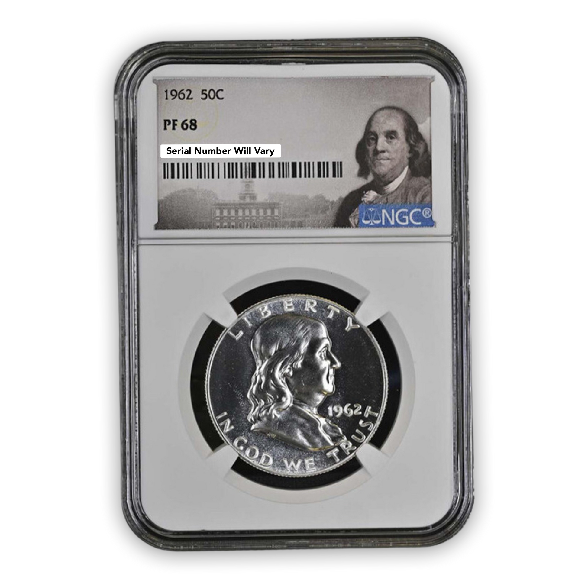 1962 Franklin Silver Half Dollar - Exclusive Label - NGC PF68 - CoinsTV