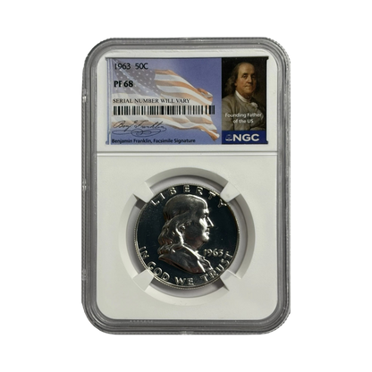 1963 Franklin Silver Half Dollar - NGC PF68 Franklin Label