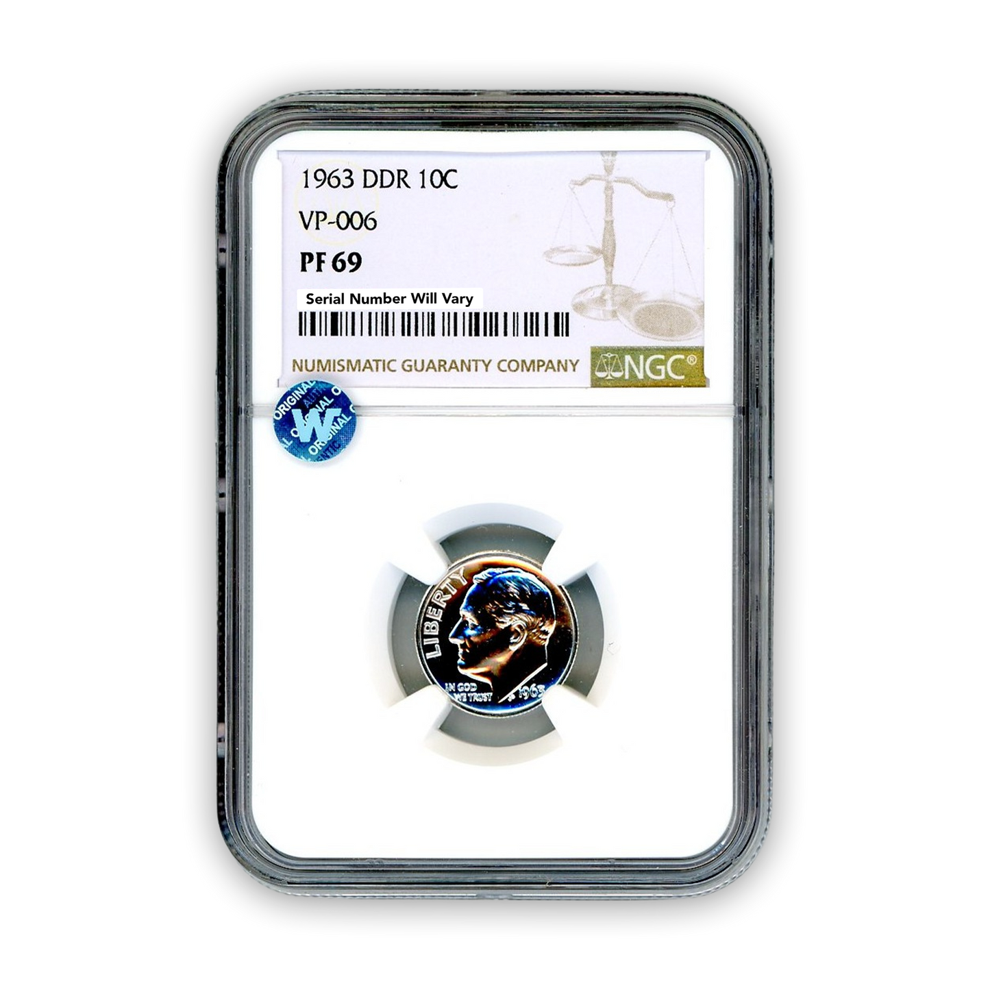 1963 Roosevelt Dime - DDR VP-006 NGC PF69 Sight White - CoinsTV