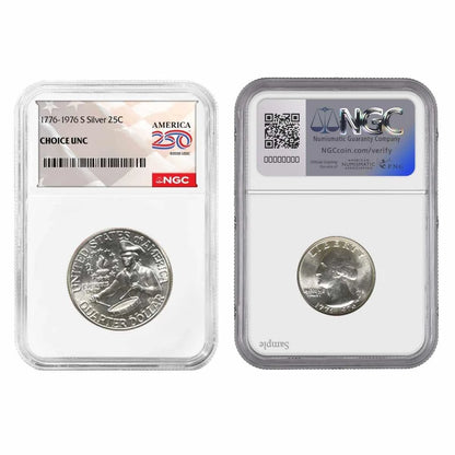 1976-S Bi-Centennial 3-Coin Set America 250 Label - NGC CH UNC