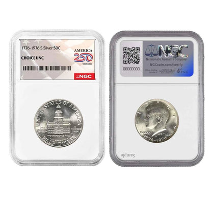 1976-S Bi-Centennial 3-Coin Set America 250 Label - NGC CH UNC