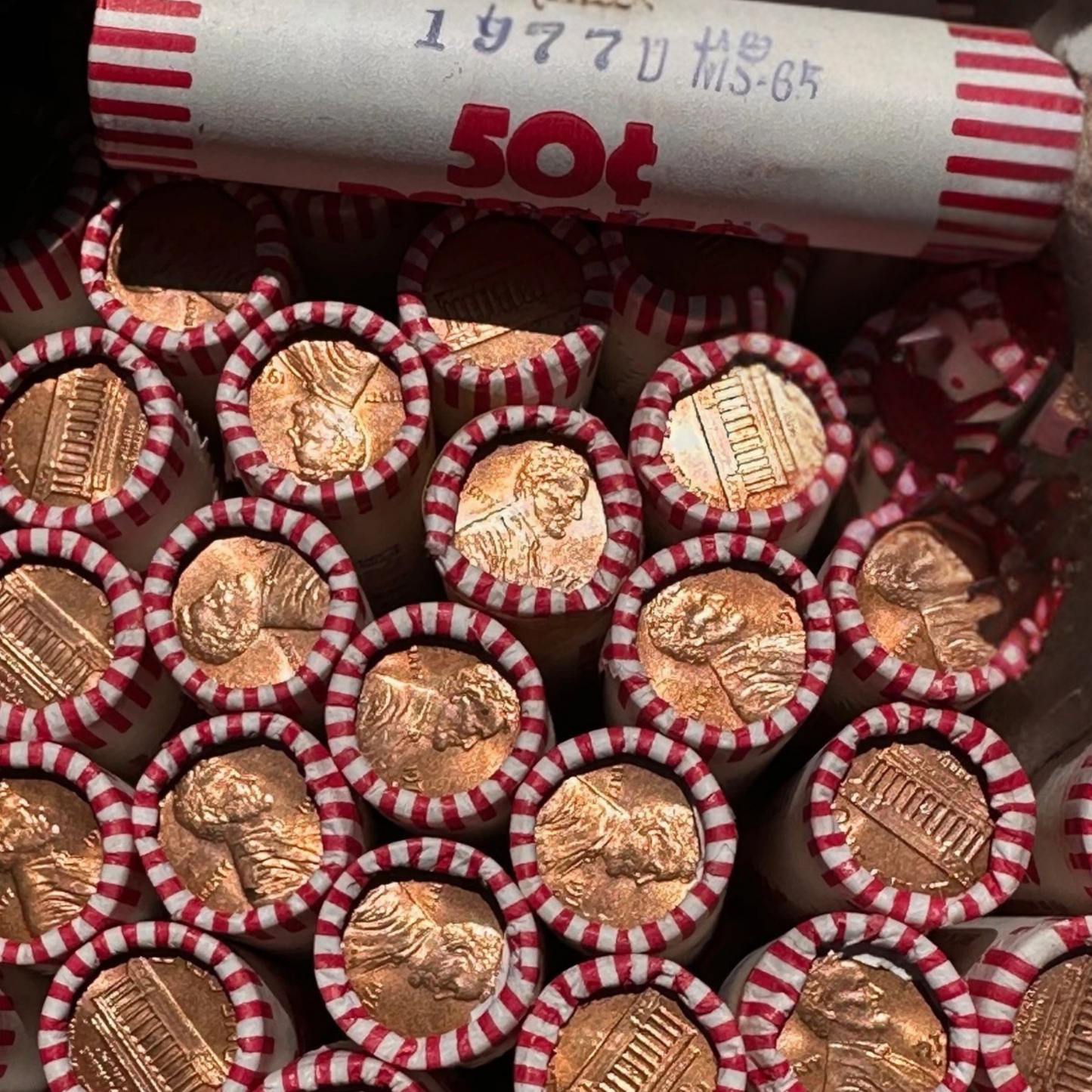 1977-D Lincoln Memorial Cent Uncirculated - Bank-Wrapped Roll