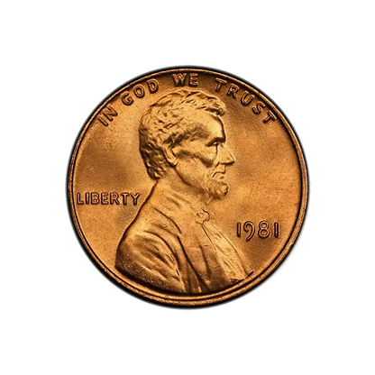 1981-D Lincoln Cent Uncirculated - Original Bank Wrapped Roll