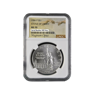 1986-P Statue of Liberty - Magnum Opus Label - NGC MS70