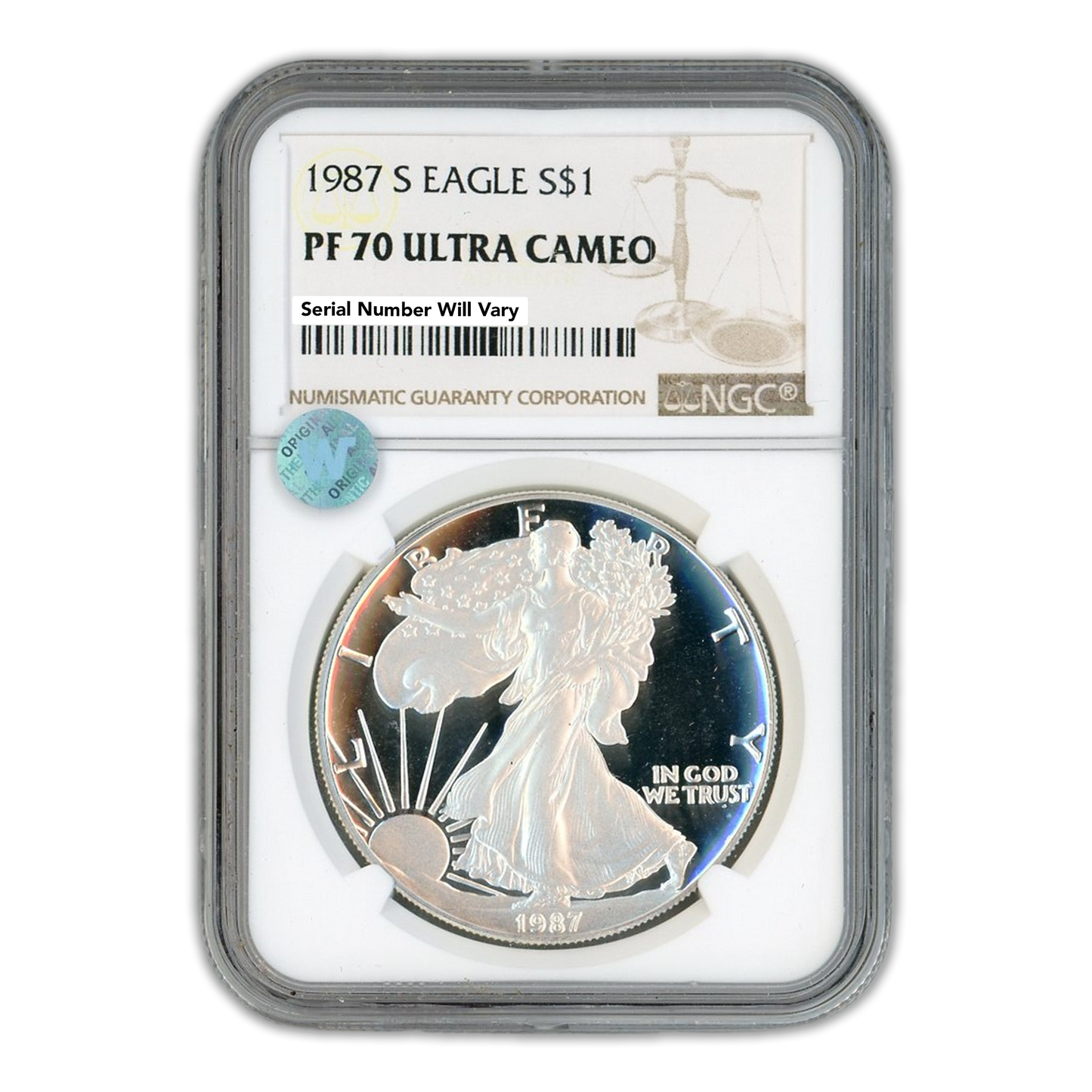1987 S Silver Eagle -  NGC PF70 Ultra Cameo Sight White - CoinsTV