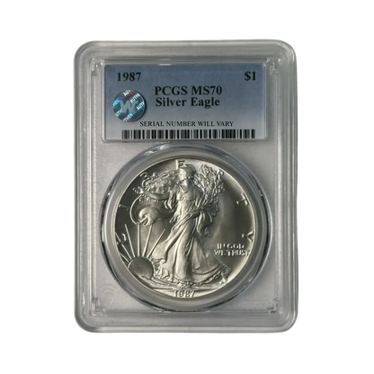 1987 Silver Eagle - PCGS MS70 Sight White