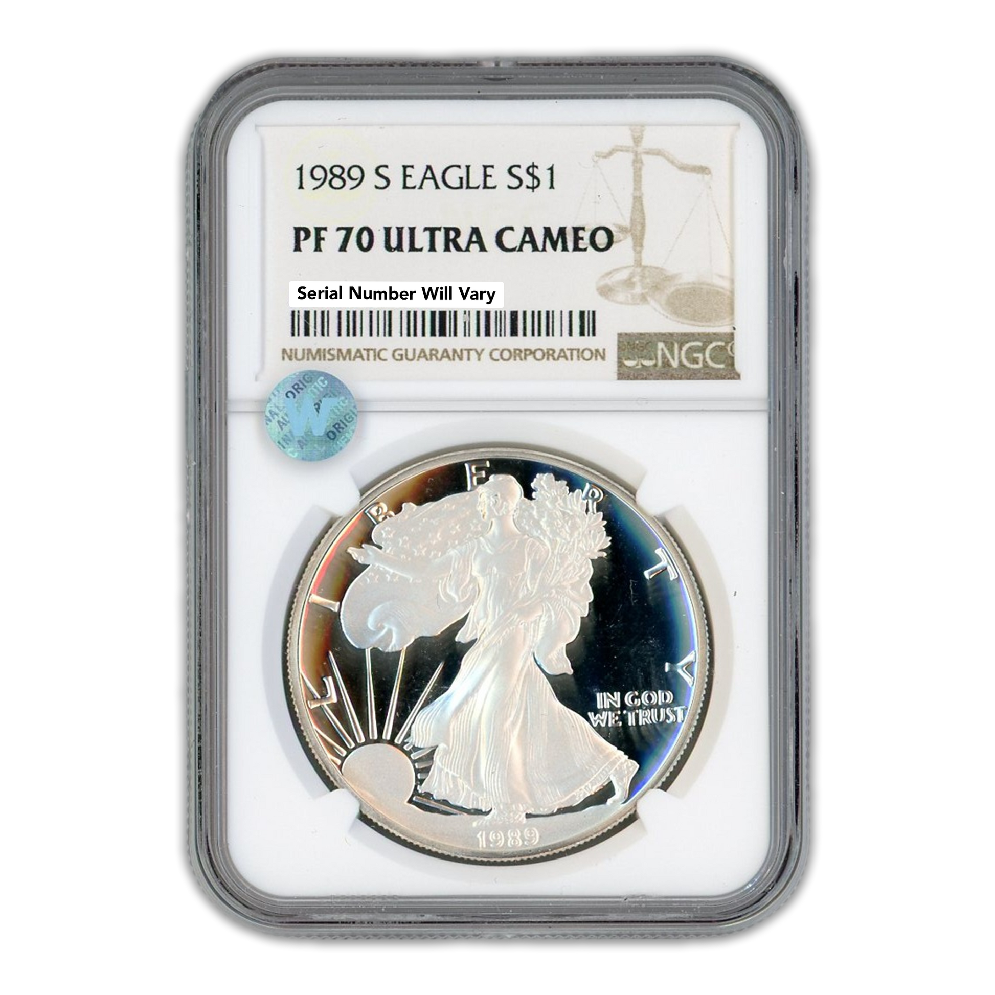 1989 S Silver Eagle -  NGC PF70 Ultra Cameo Sight White - CoinsTV