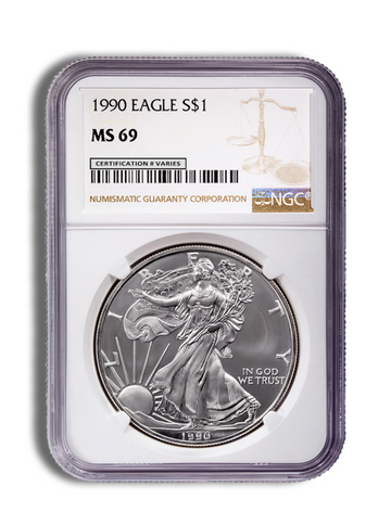 1990 Silver Eagle - Business Strike - NGC MS69
