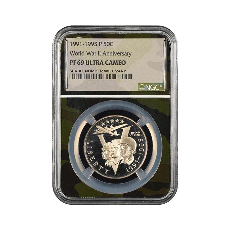 1991-1995 WWII Half Dollar - NGC PF69 Ultra Cameo - CoinsTV