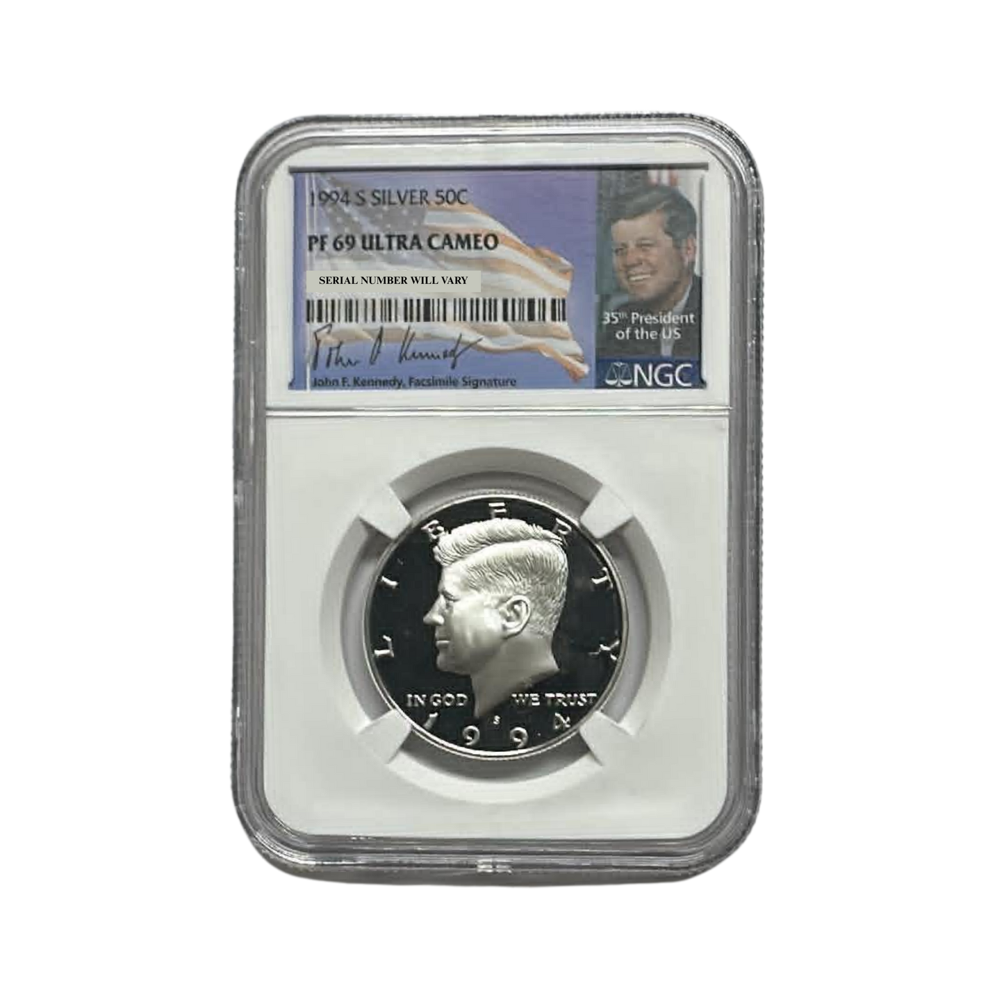 1994-S Kennedy Silver Half Dollar - NGC PF69UCAM - Kennedy Signature Label