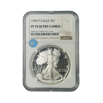 1994 Silver Eagle - NGC PF70UCAM Sight White - CoinsTV