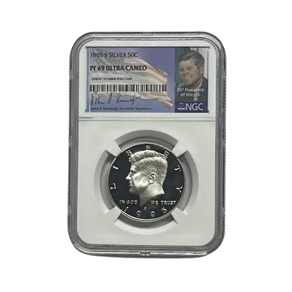 1995-S Kennedy Silver Half Dollar - NGC PF69UCAM - Kennedy Signature Label