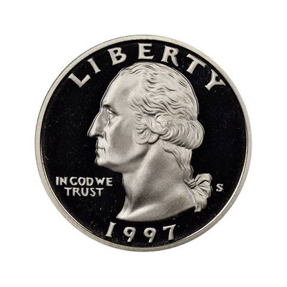 1997-S Washington Silver Quarter - NGC PF69UCAM Washington Signature Flag Label