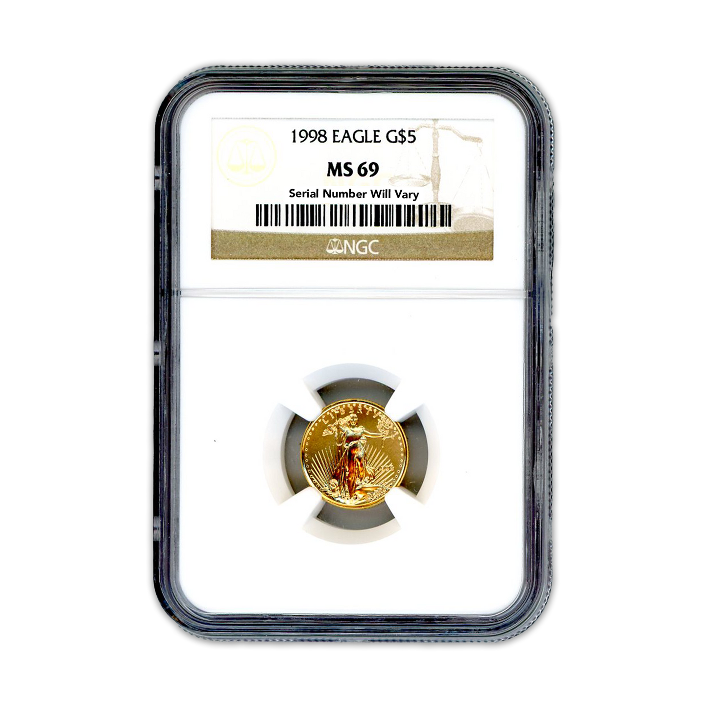 1998 $5 Gold Eagle - NGC MS69 - CoinsTV