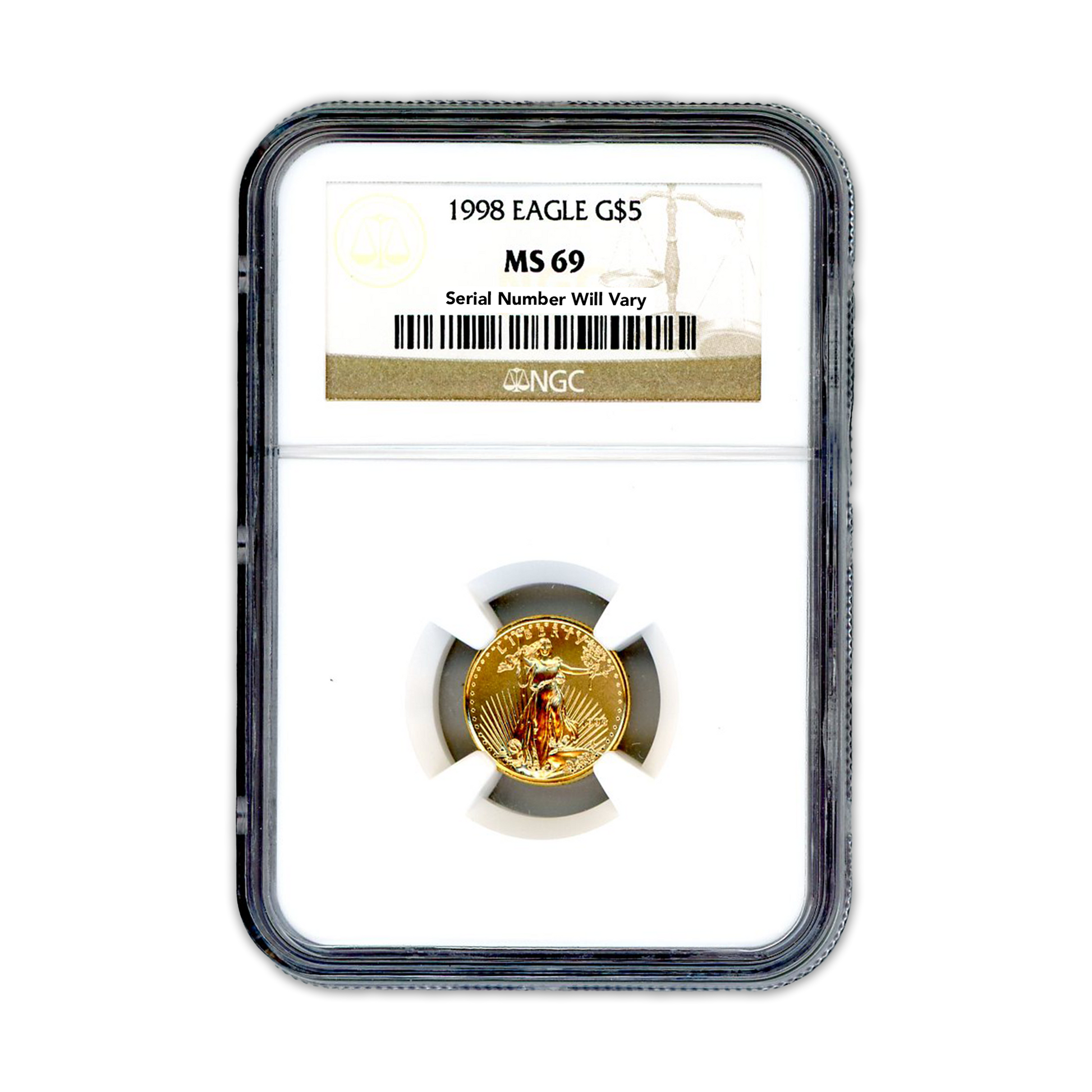 1998 $5 Gold Eagle - NGC MS69 - CoinsTV